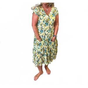 NEW DRESS ADDICT jalan dress in yellow/green floral